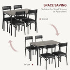Ensemble de salle à manger 5 pièces avec 4 chaises rembourrées pour appartement