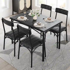 Ensemble de salle à manger 5 pièces avec 4 chaises rembourrées pour appartement