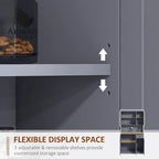 Buffet 71" avec vaisselier, armoire de rangement de cuisine de style campagnard avec plan de travail pour micro-ondes, tiroir