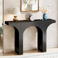 Table Console de 47 Pouces, Table Basse Noire Derrière un Canapé, Table d'Entrée Vintage Moderne