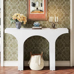 Table Console de 47 Pouces, Table Basse Noire Derrière un Canapé, Table d'Entrée Vintage Moderne