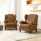 Fauteuil club en cuir classique avec clous décoratifs