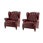 Fauteuil club en cuir classique avec clous décoratifs