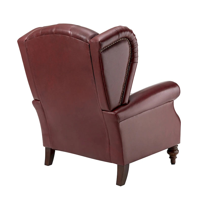 Fauteuil club en cuir classique avec clous décoratifs