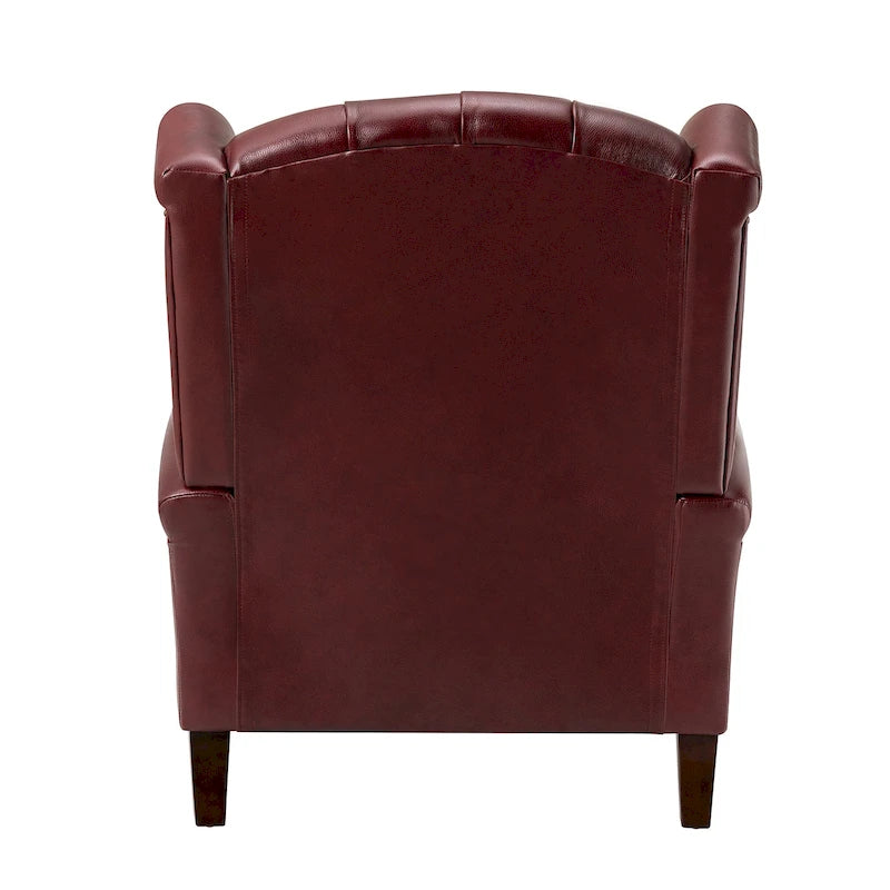 Fauteuil club en cuir classique avec clous décoratifs