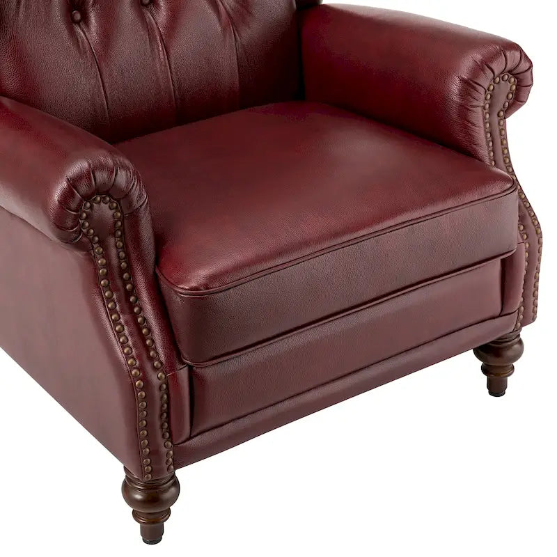 Fauteuil club en cuir classique avec clous décoratifs