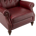 Fauteuil club en cuir classique avec clous décoratifs