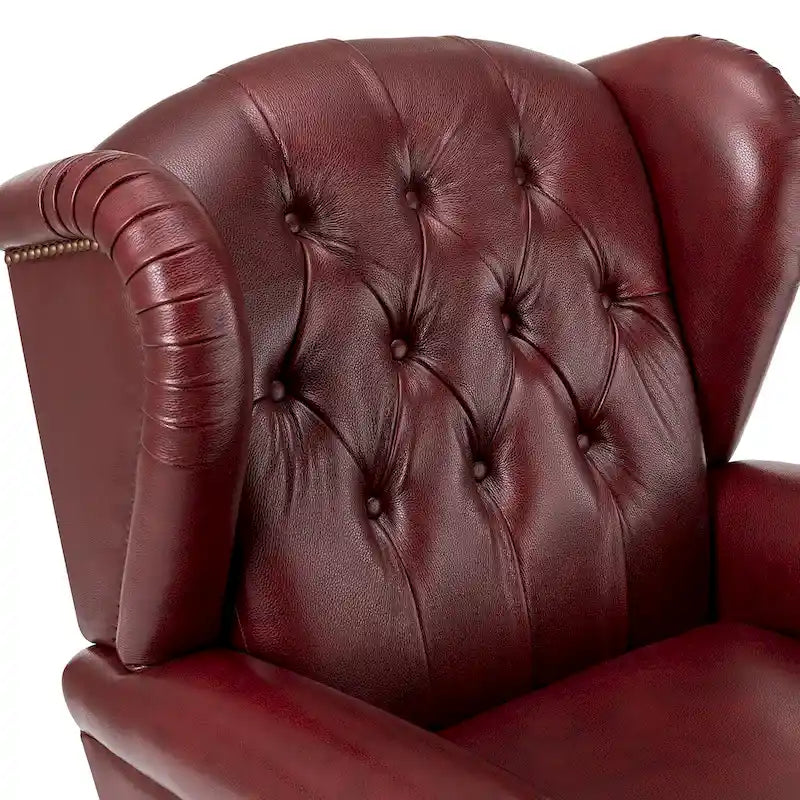 Fauteuil club en cuir classique avec clous décoratifs