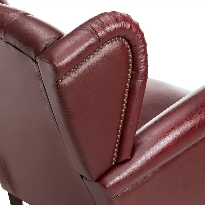 Fauteuil club en cuir classique avec clous décoratifs