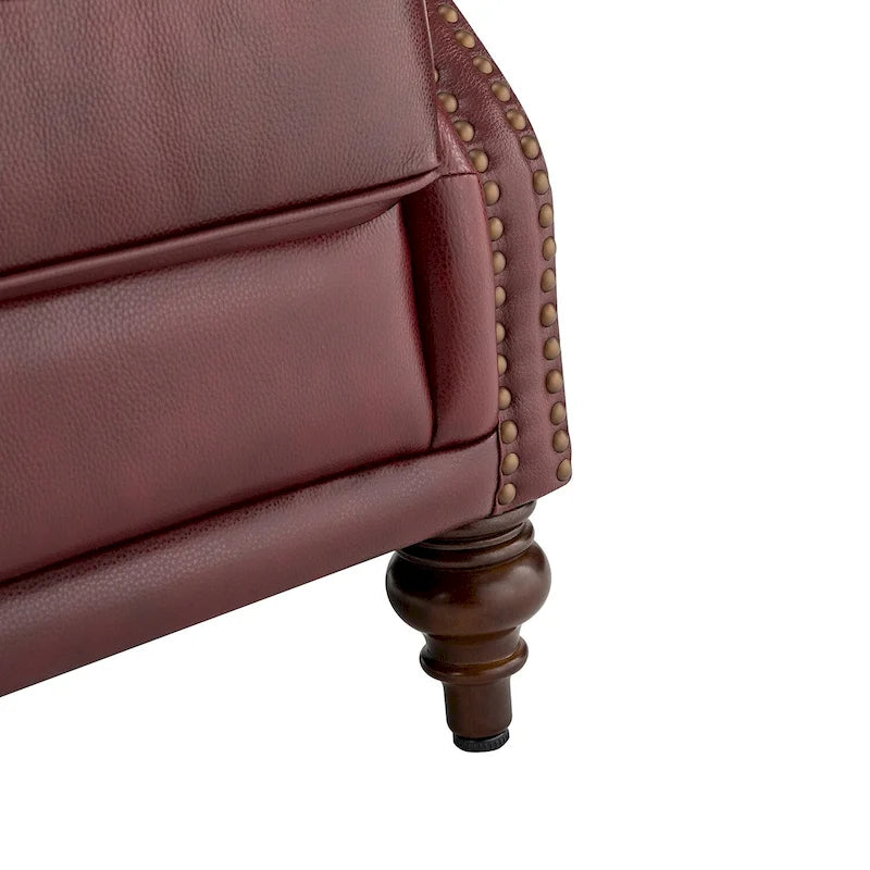 Fauteuil club en cuir classique avec clous décoratifs
