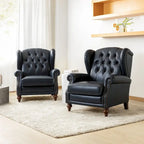 Fauteuil club en cuir classique avec clous décoratifs