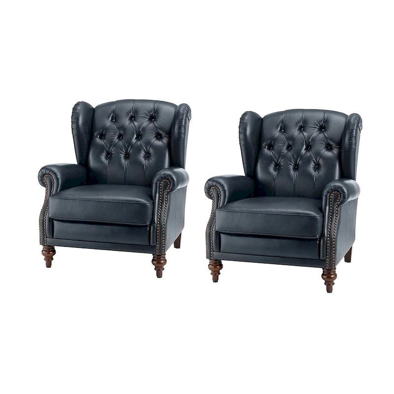 Fauteuil club en cuir classique avec clous décoratifs