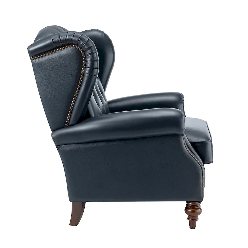Fauteuil club en cuir classique avec clous décoratifs