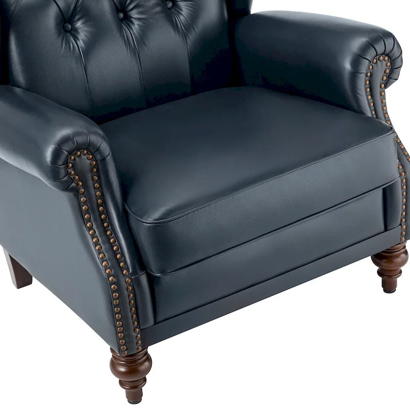 Fauteuil club en cuir classique avec clous décoratifs