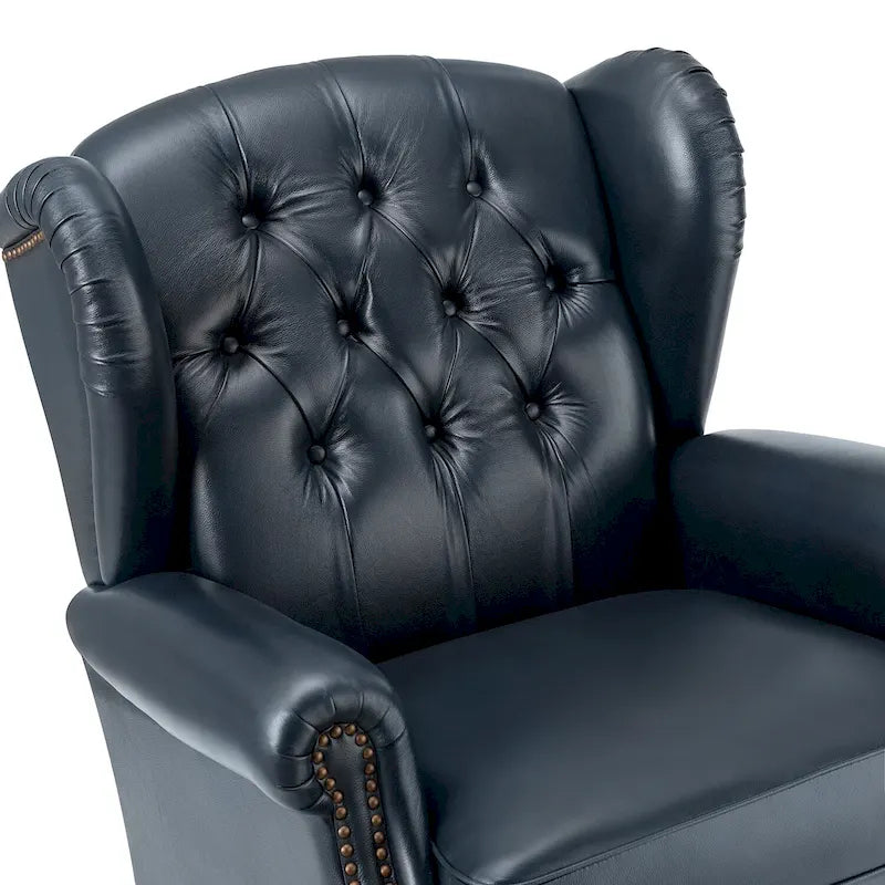 Fauteuil club en cuir classique avec clous décoratifs