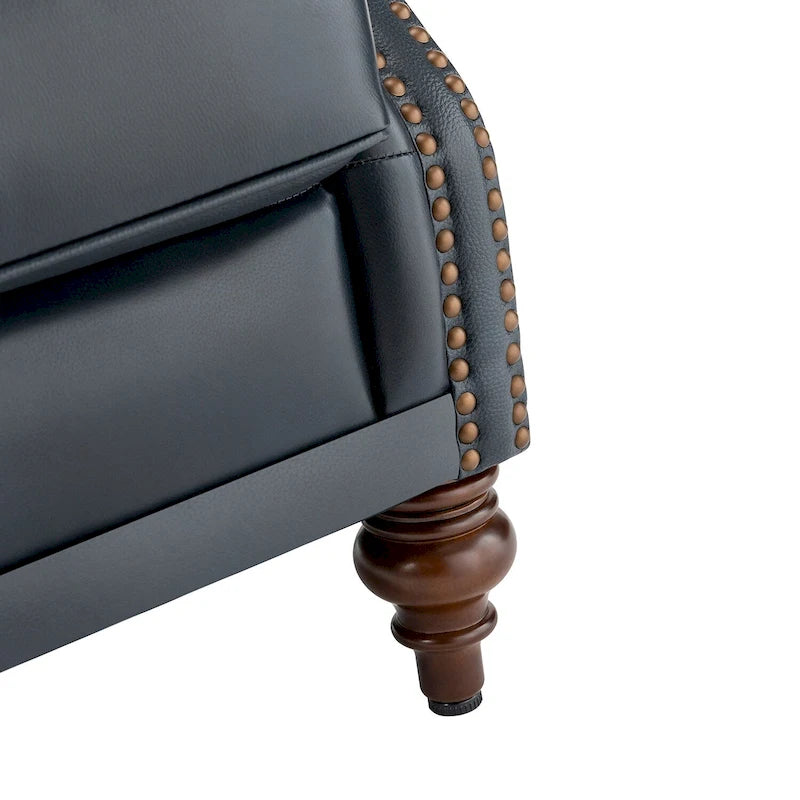 Fauteuil club en cuir classique avec clous décoratifs