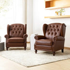 Fauteuil club en cuir classique avec clous décoratifs