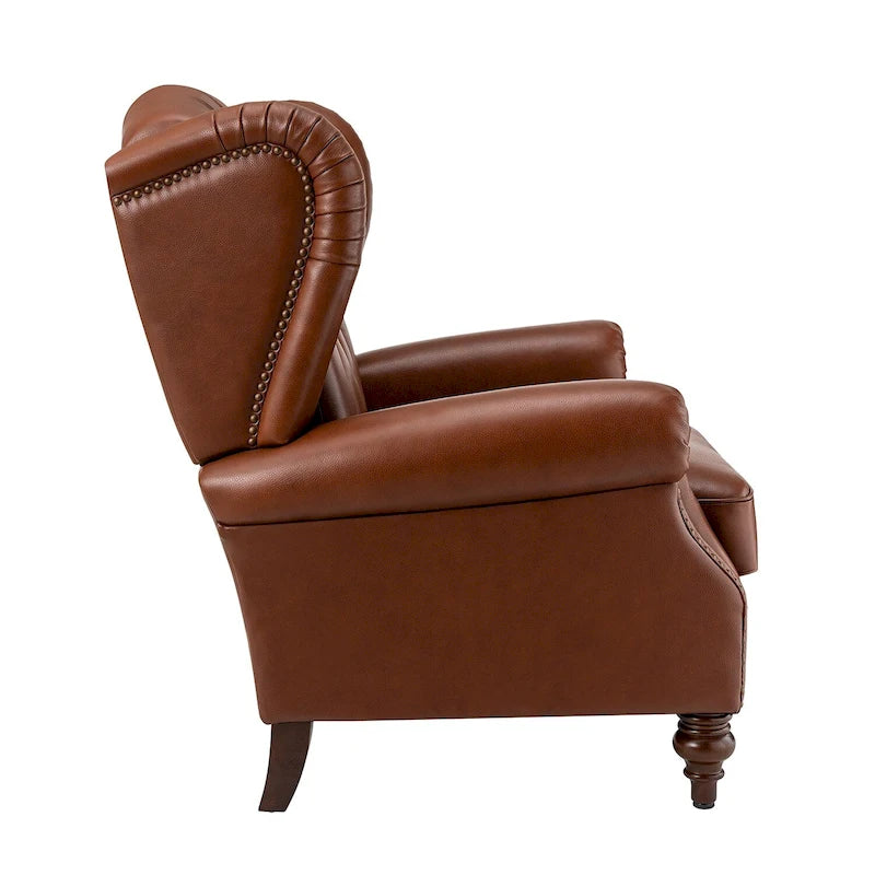Fauteuil club en cuir classique avec clous décoratifs