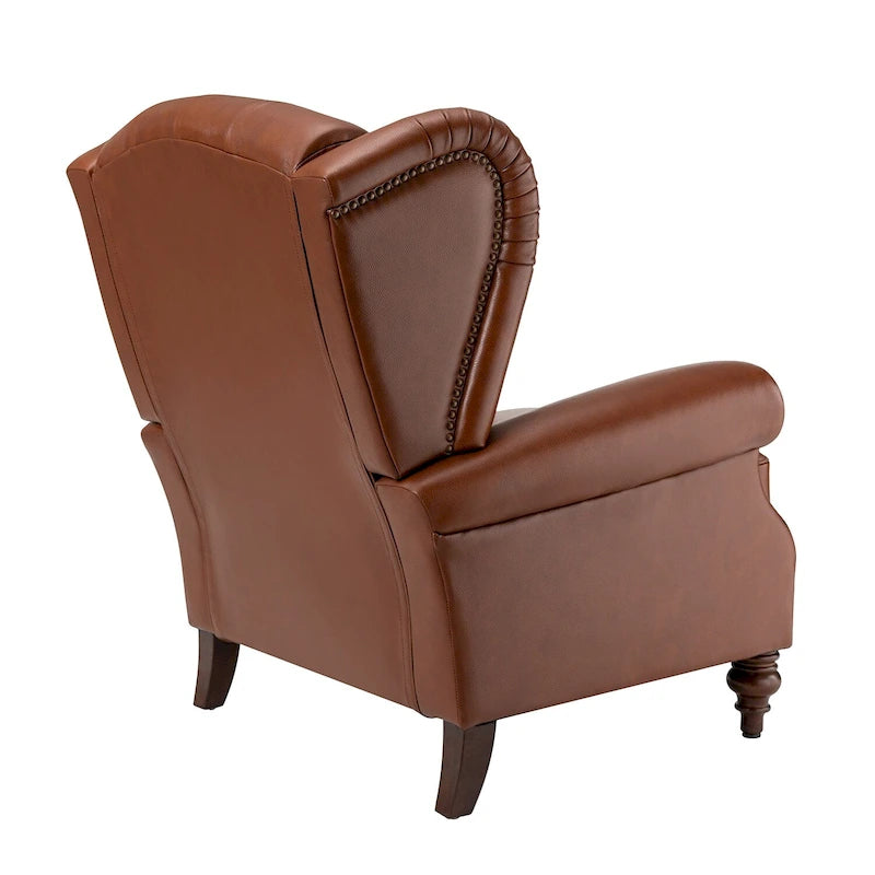 Fauteuil club en cuir classique avec clous décoratifs