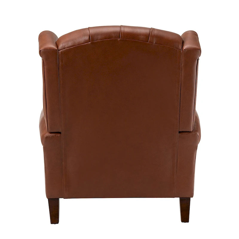 Fauteuil club en cuir classique avec clous décoratifs