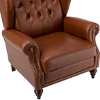 Fauteuil club en cuir classique avec clous décoratifs