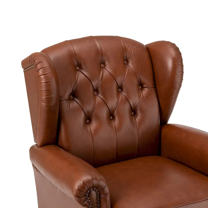 Fauteuil club en cuir classique avec clous décoratifs
