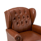 Fauteuil club en cuir classique avec clous décoratifs