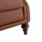 Fauteuil club en cuir classique avec clous décoratifs