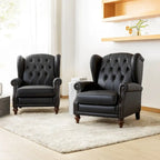 Fauteuil club en cuir classique avec clous décoratifs