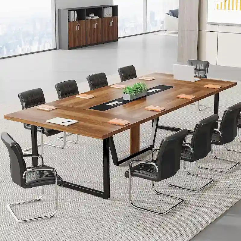 Table de conférence de 2,4 m, grande table de réunion pour 10 personnes, montage facile