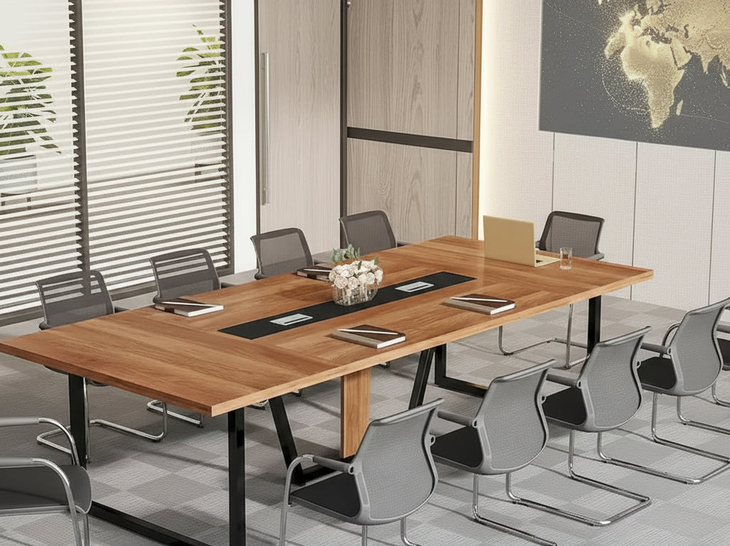 8FT Conference Table, Large Meeting Table for 10 People, Easy Assembly
