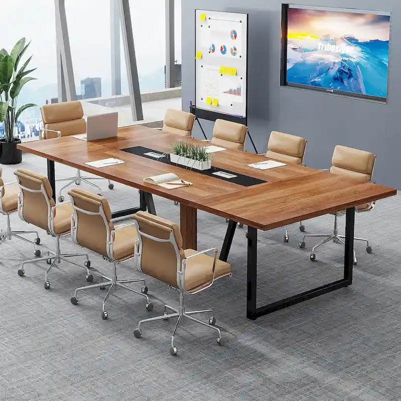 Table de conférence de 2,4 m, grande table de réunion pour 10 personnes, montage facile