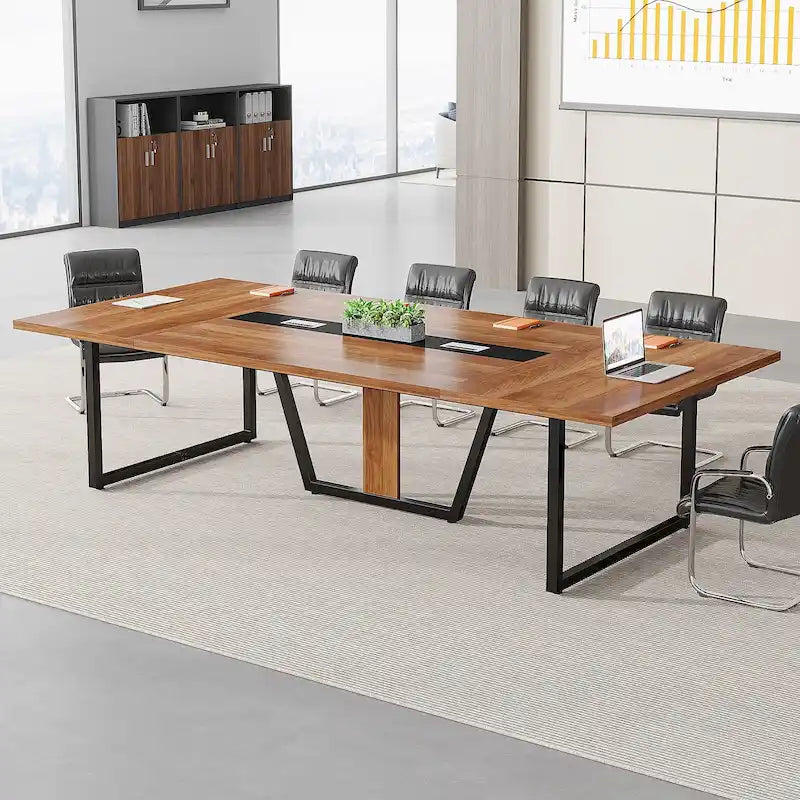 Table de conférence de 2,4 m, grande table de réunion pour 10 personnes, montage facile