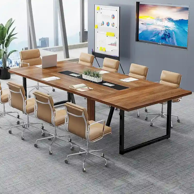 Table de conférence de 2,4 m, grande table de réunion pour 10 personnes, montage facile