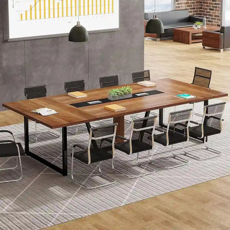 Table de conférence de 2,4 m, grande table de réunion pour 10 personnes, montage facile