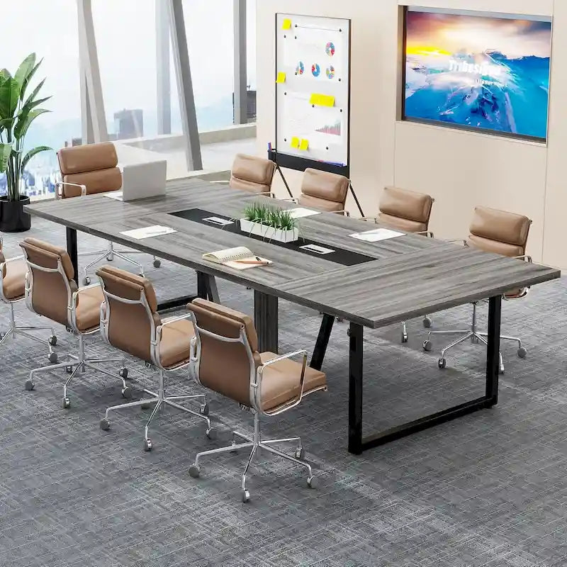 Table de conférence de 2,4 m, grande table de réunion pour 10 personnes, montage facile