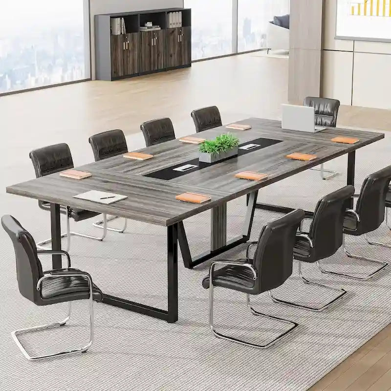 Table de conférence de 2,4 m, grande table de réunion pour 10 personnes, montage facile
