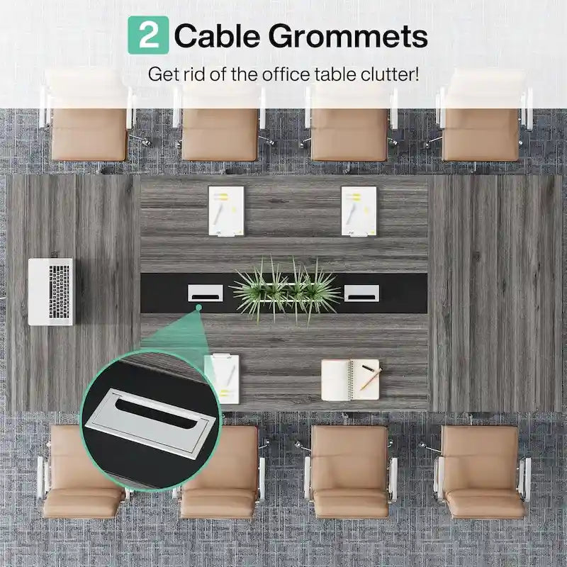 Table de conférence de 2,4 m, grande table de réunion pour 10 personnes, montage facile