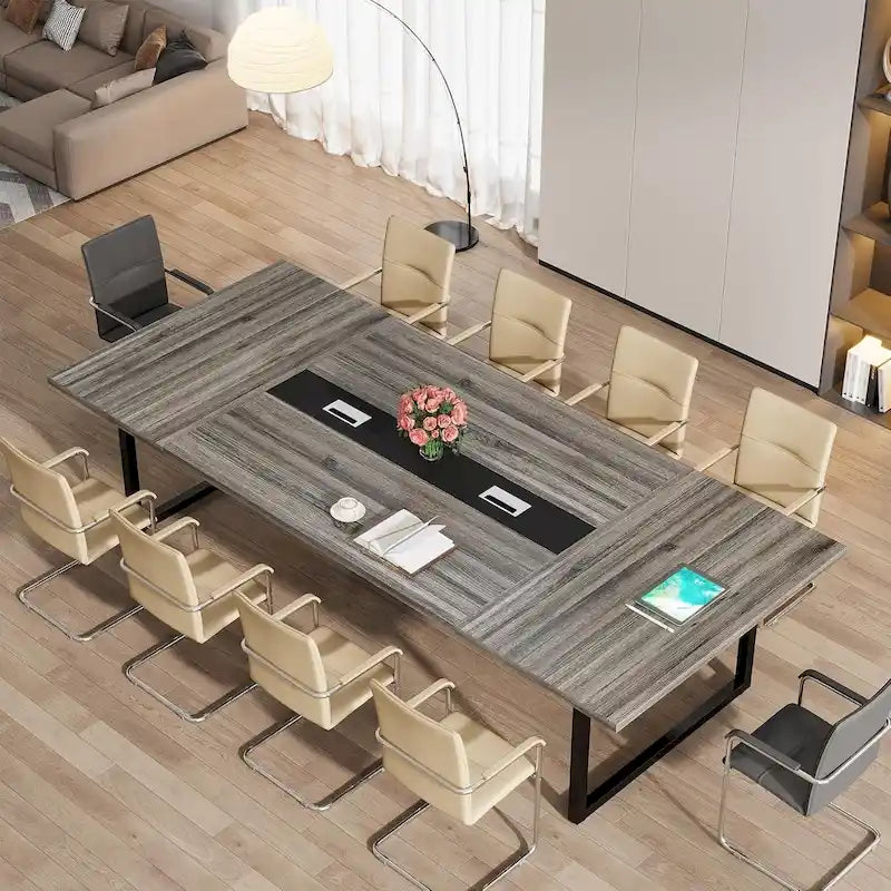 Table de conférence de 2,4 m, grande table de réunion pour 10 personnes, montage facile