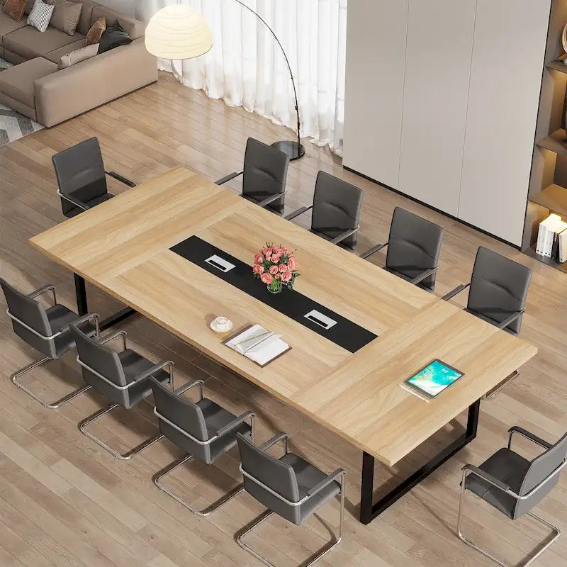 Table de conférence de 2,4 m, grande table de réunion pour 10 personnes, montage facile
