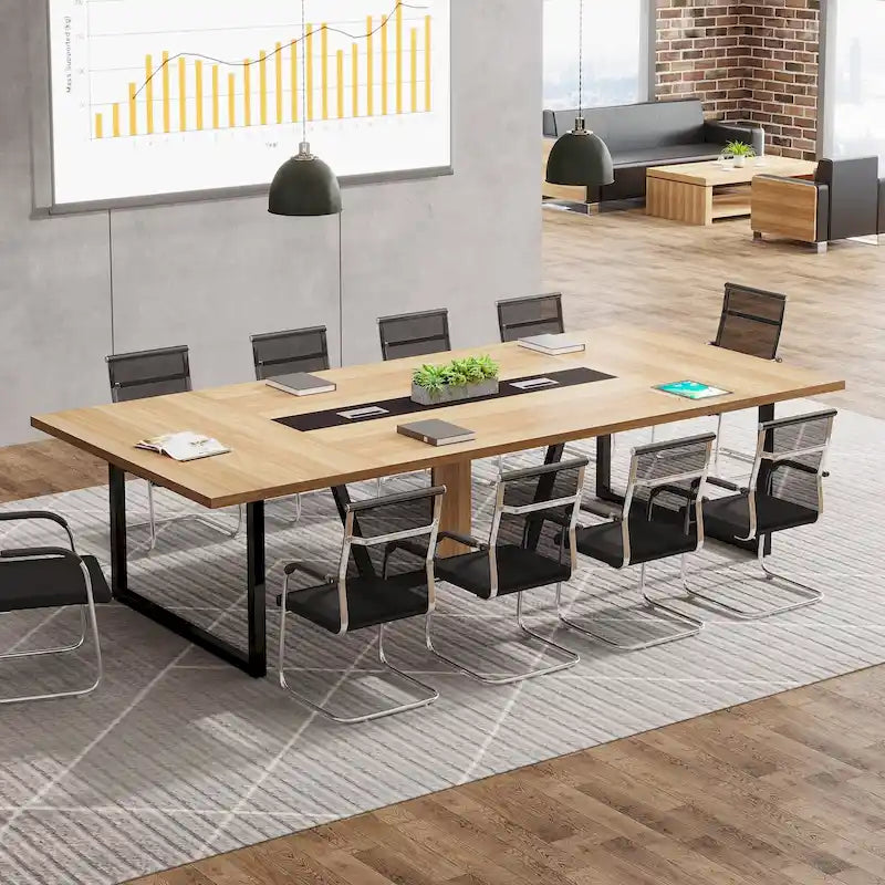 Table de conférence de 2,4 m, grande table de réunion pour 10 personnes, montage facile