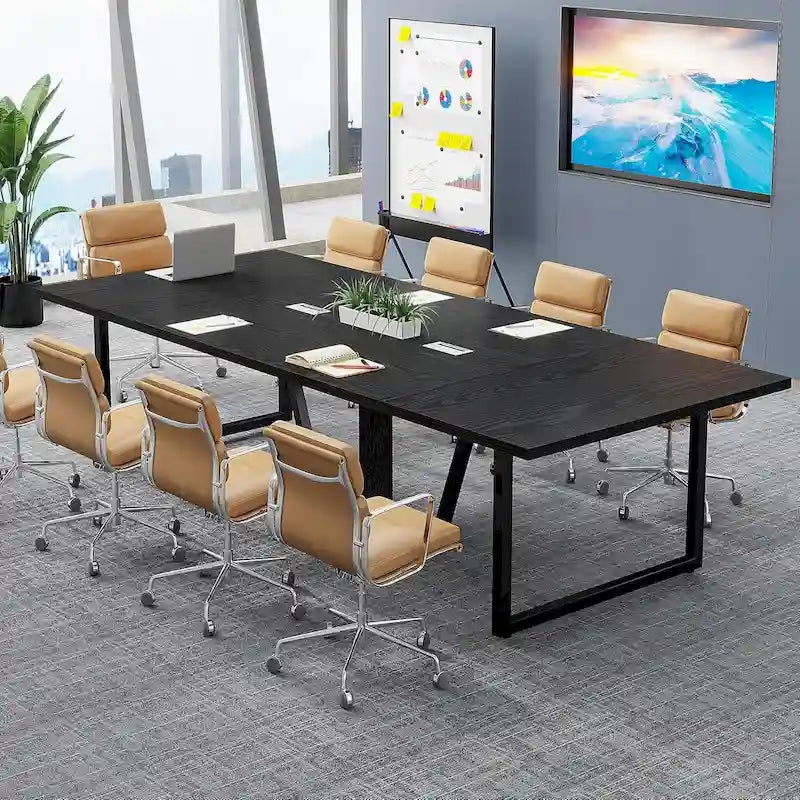 Table de conférence de 2,4 m, grande table de réunion pour 10 personnes, montage facile