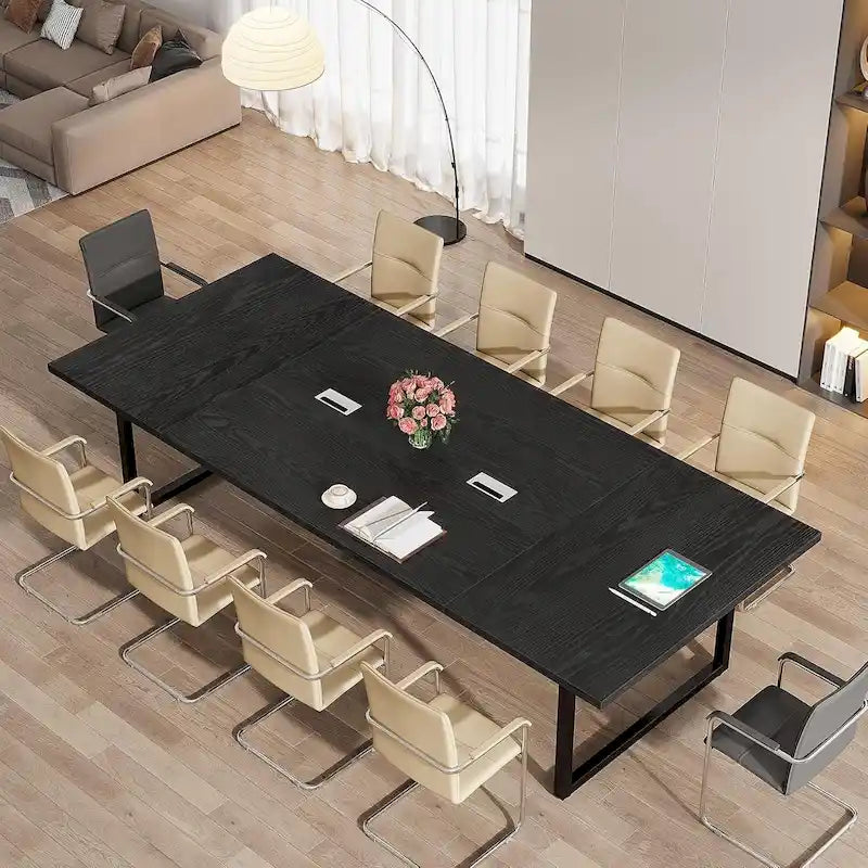 Table de conférence de 2,4 m, grande table de réunion pour 10 personnes, montage facile