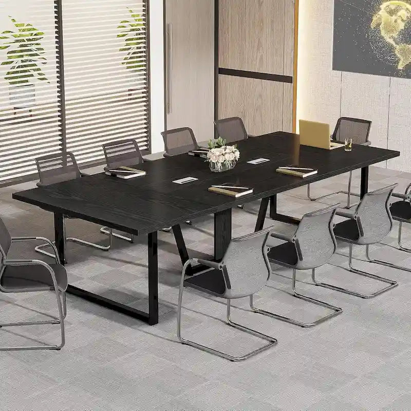 Table de conférence de 2,4 m, grande table de réunion pour 10 personnes, montage facile