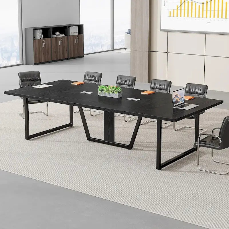 Table de conférence de 2,4 m, grande table de réunion pour 10 personnes, montage facile