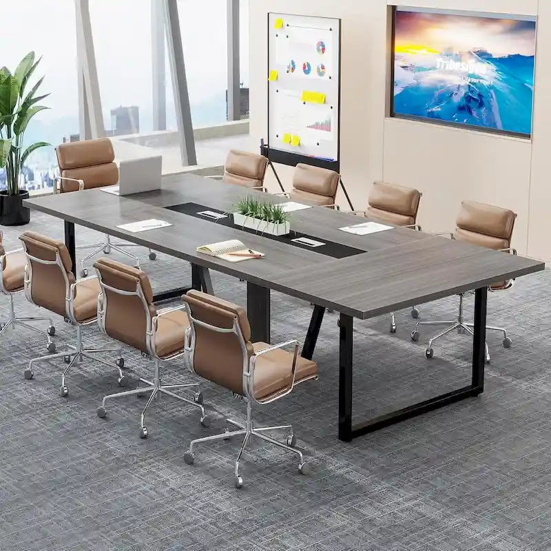 Table de conférence de 2,4 m, grande table de réunion pour 10 personnes, montage facile