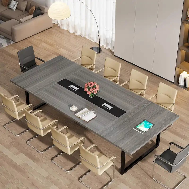 Table de conférence de 2,4 m, grande table de réunion pour 10 personnes, montage facile