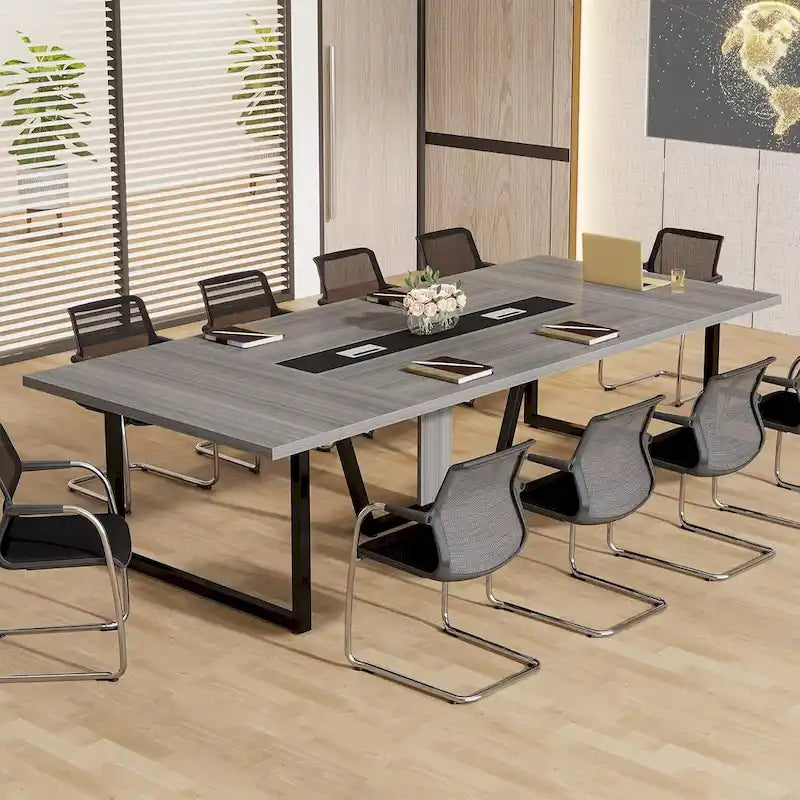Table de conférence de 2,4 m, grande table de réunion pour 10 personnes, montage facile
