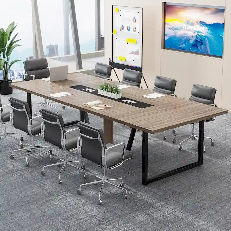 Table de conférence de 2,4 m, grande table de réunion pour 10 personnes, montage facile