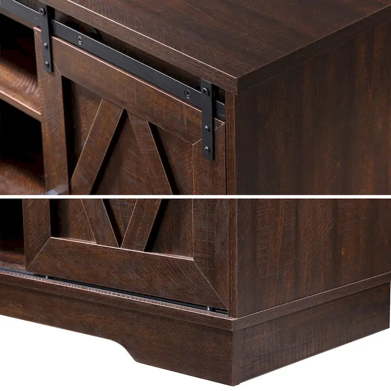 Meuble TV / Armoire de rangement en bois avec porte coulissante de style ferme